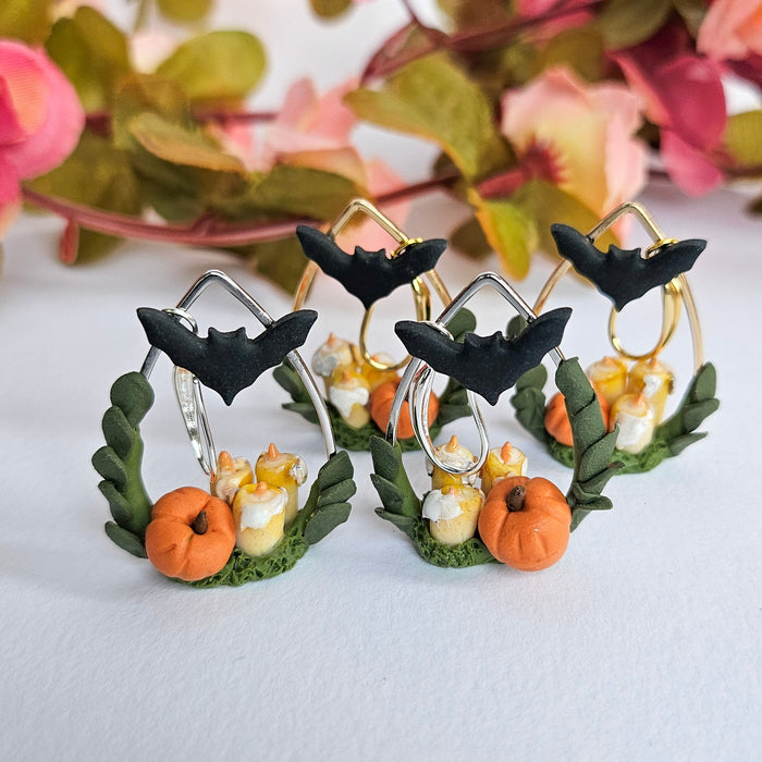 Candles, Bat and Pumpkin