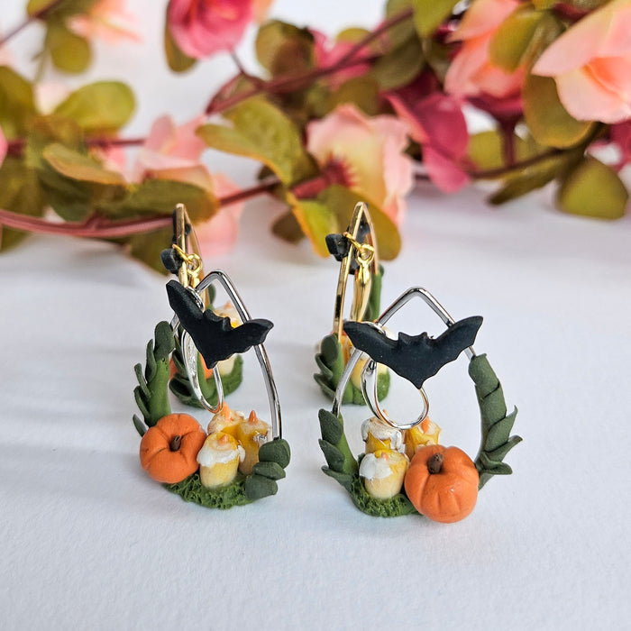 Candles, Bat and Pumpkin